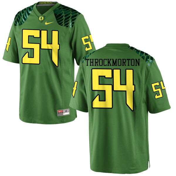 Men #54 Calvin Throckmorton Oregon Ducks College Football Jerseys-Apple Green